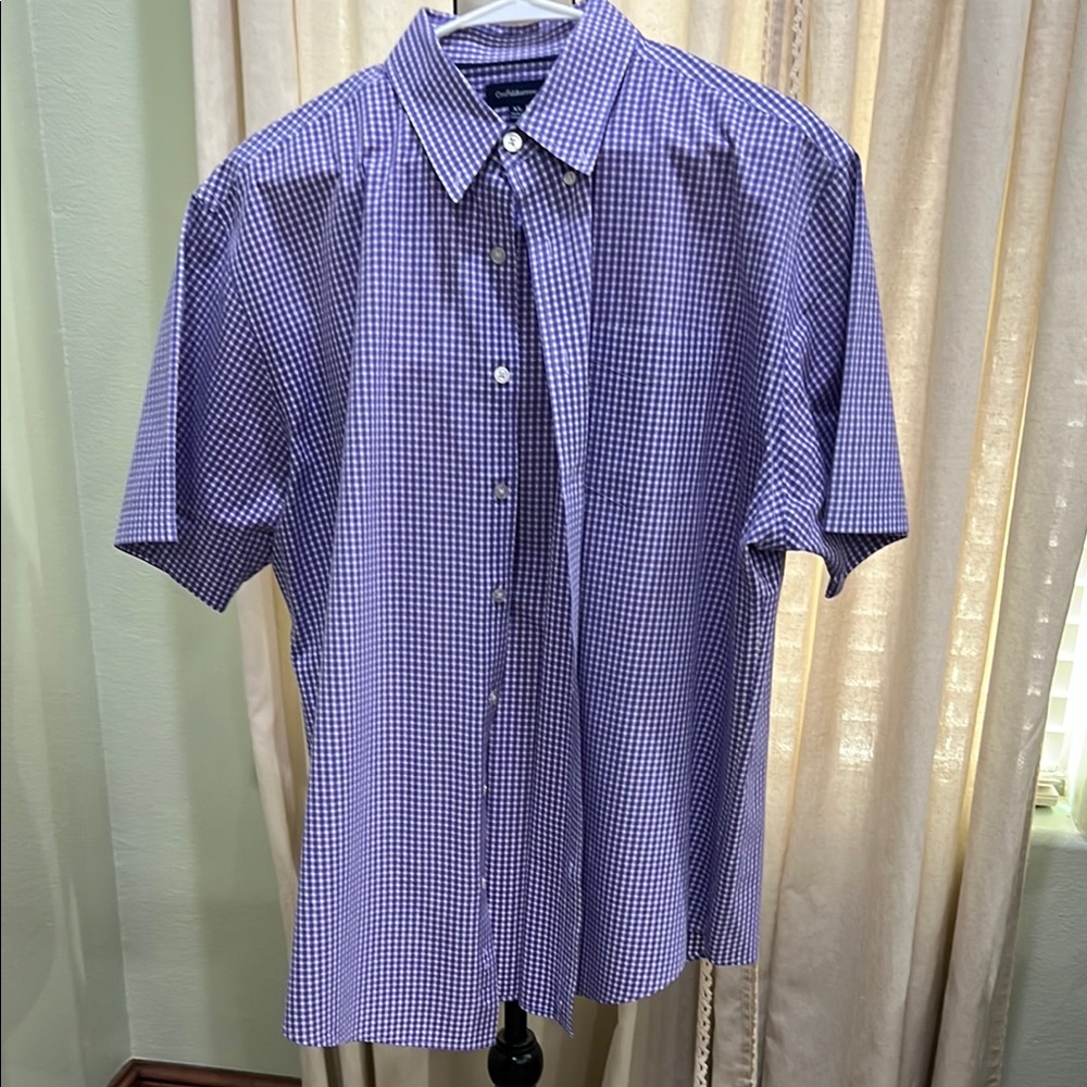 Croft & Barrow Purple and White Casual Button Down Shirt